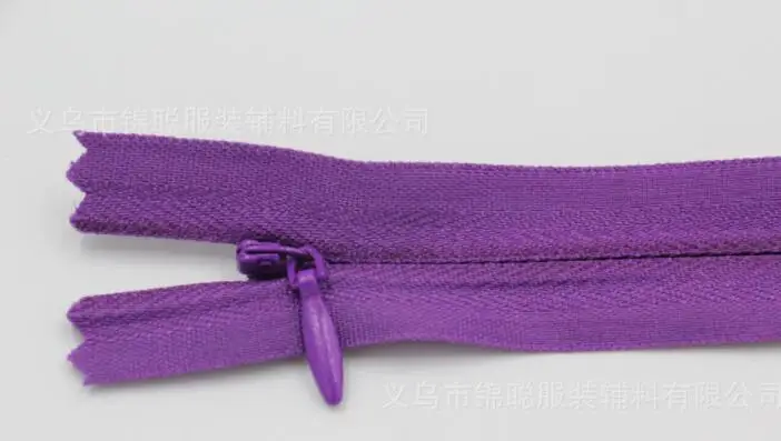 purple 20, 28, 35, 40, 45, 50, 60 см, белый, черный, темно-синий, 3#, нейлон, невидимые молнии, змеевик, портной, для шитья, ручной работы, аксессуары для одежды A10 - Цвет: purple