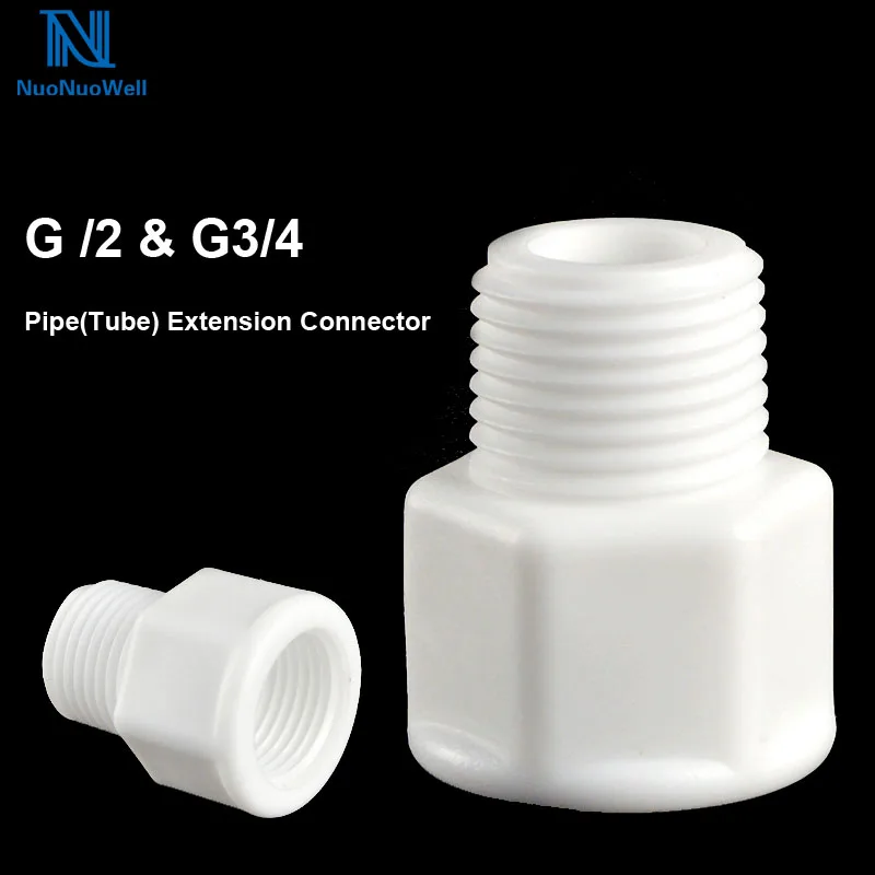 2 Pcs-Pack Plastic Screw Connectors Pipe Straight Joint 3/4'