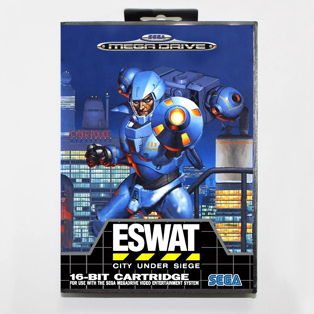 

16 bit Sega MD game Cartridge with Retail box - E-SWAT City Under Siege game card for Megadrive Genesis system