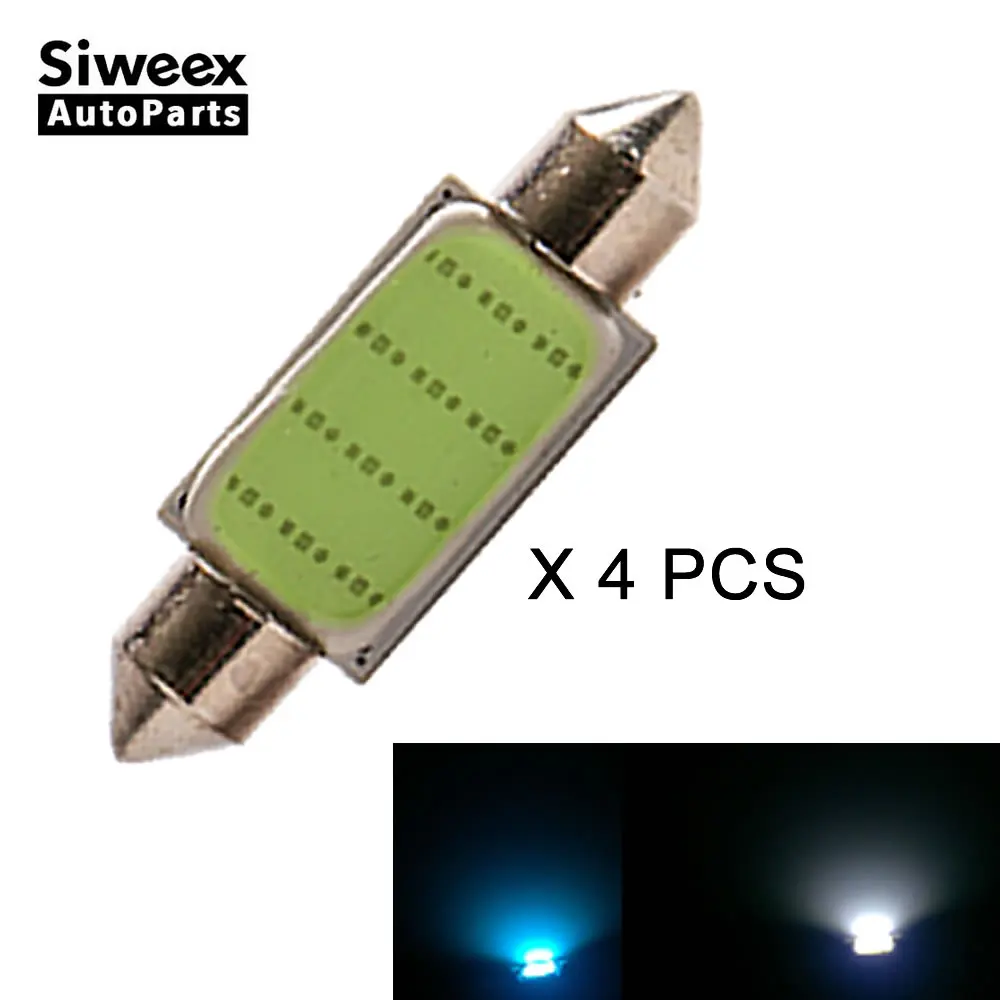 

4 Pcs Car Interior Lights 31mm 36mm 39mm 41mm Dome Festoon Reading Lamps COB LED 12SMD DC 12V Automobiles License Plate Bulbs