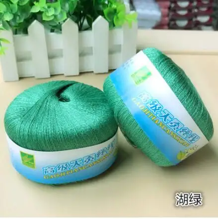 lake green TPRPYN 1 шт = 100 г натуральная мягкая смешанная хлопковая пряжа шелковая трикотажная нить Моток камвольная пряжа для вязания - Цвет: lake green