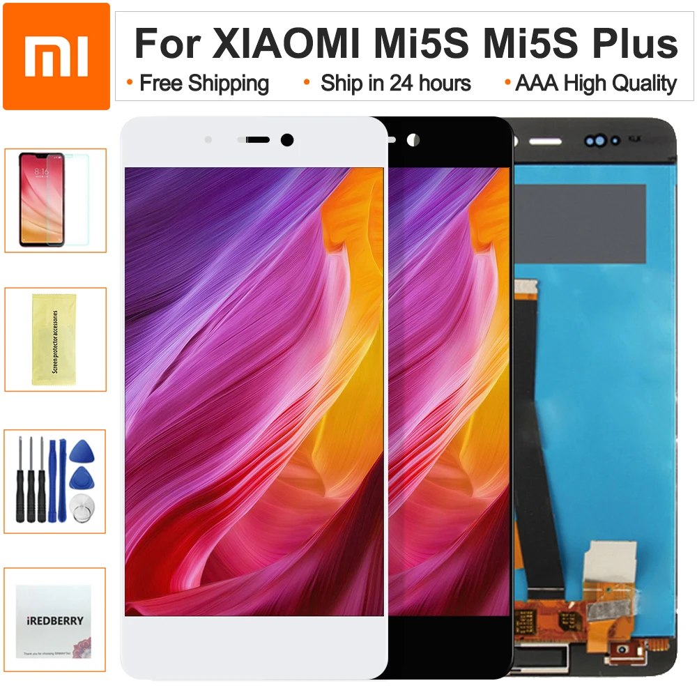 Для Xiao mi 5S mi 5S Plus mi 5S Plus ЖК-дисплей+ кодирующий преобразователь сенсорного экрана в сборе Замена+ инструмент 5,1" 5,7"