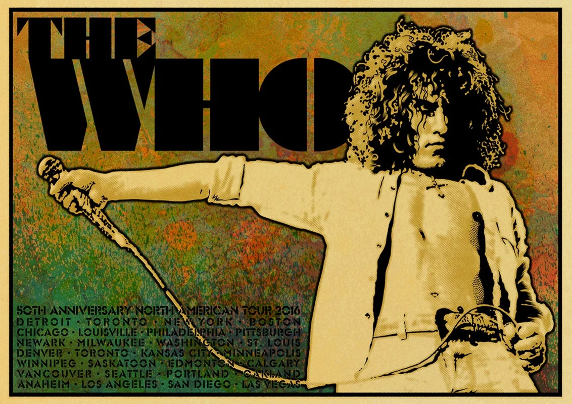 Музыкальная рок-группа The Who домашнее украшение крафт-бумага Ретро плакат рисунок ядро наклейки на стену