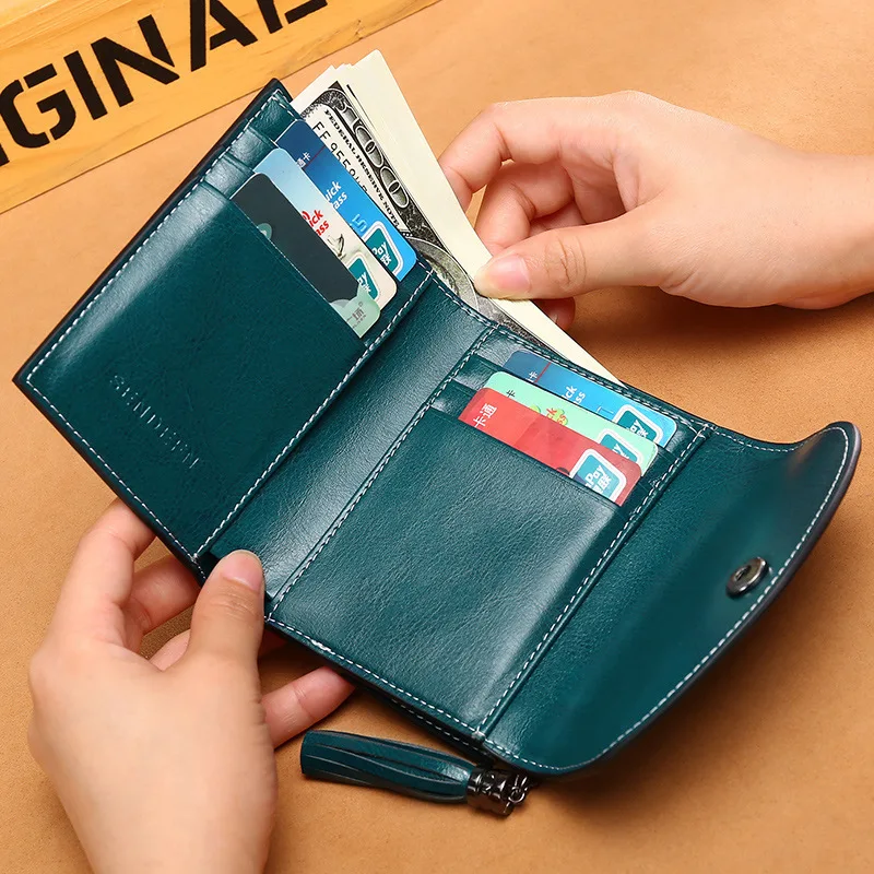 Женские кошельки короткие женские из натуральной кожи Rfid Кошелек для монет на молнии Держатель для карт Модные клатчи женские s кошельки и кошельки