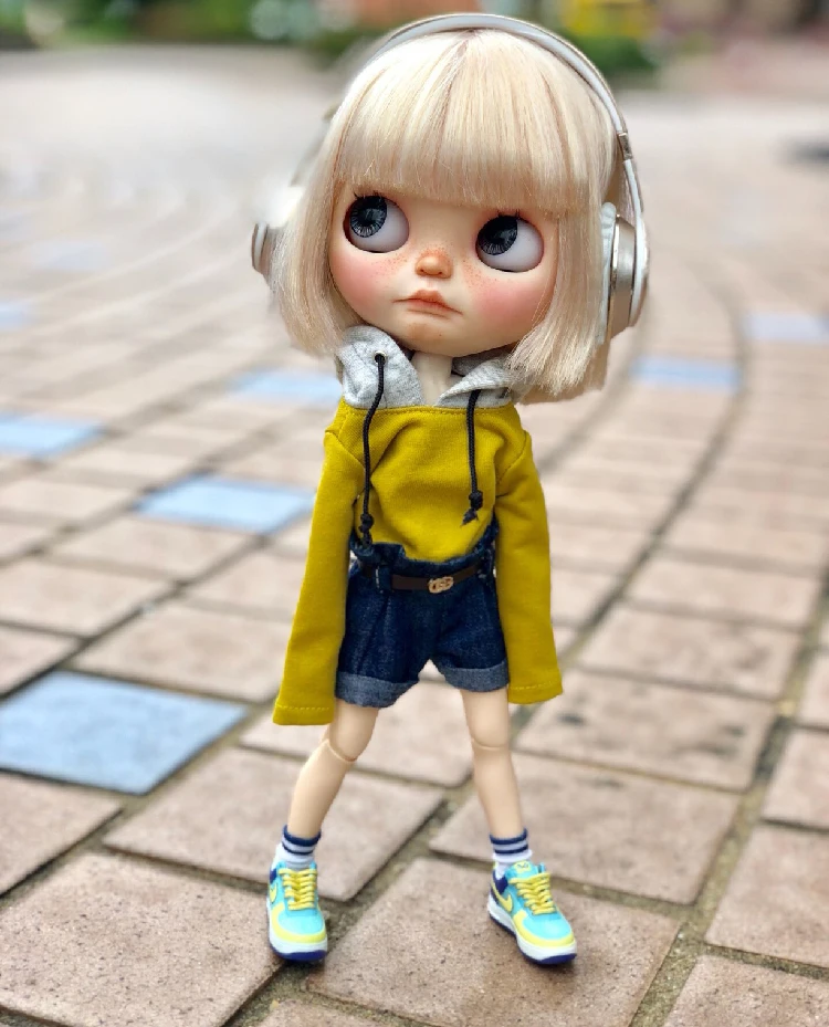 T02 X583 Blyth кукольные одежда 1/6 куклы аксессуары azone ручной работы желтая куртка