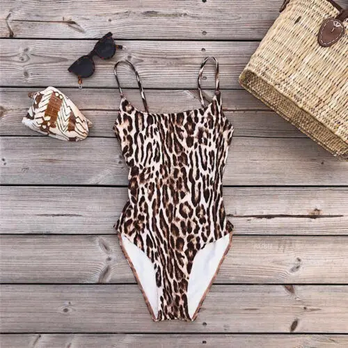 Женский купальник с леопардовым принтом купальный костюм монокини | Спорт и