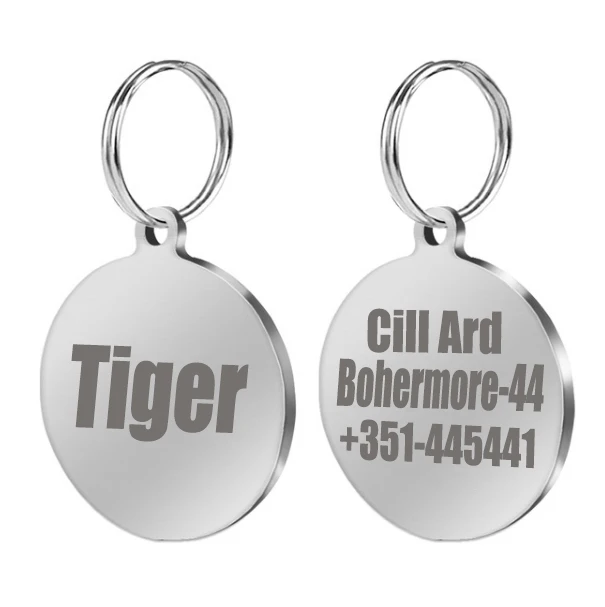 Stainless Steel Dog Tag Customized Cat ID Tags Engraved Personalized In Pet Collars For And Free Engraving | Дом и сад