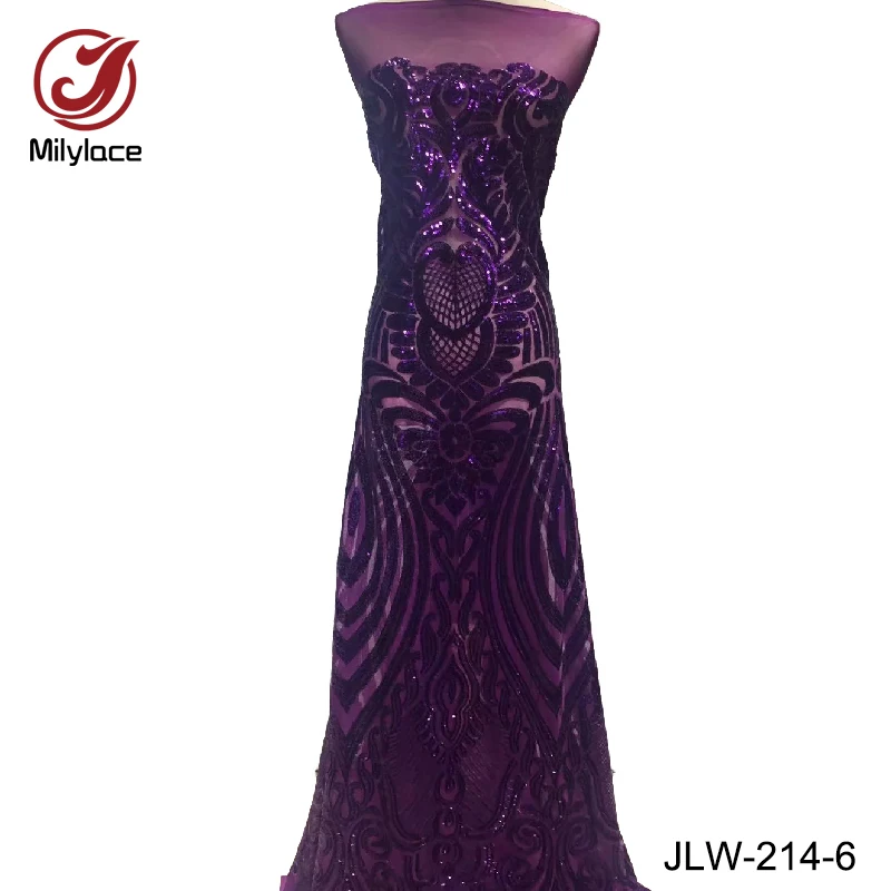 

New coming african lace fabric with sequins 10 colors available beautiful nigerian french tulle lace fabric for party JLW-214