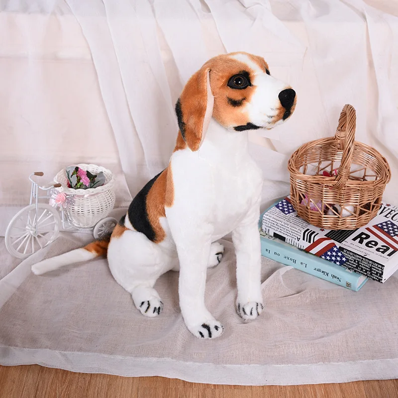 Satin Al Büyük 78cm çömelme Köpek Simülasyon Beagle Peluş Oyuncak Yumuşak Bebek Kucaklama Yastık Noel Hediyesi W1082