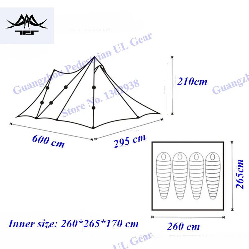 TFS 4 человека 600*295*210 см нейлоновая палатка для кемпинга|camping tent|4 person4 person camping tent |