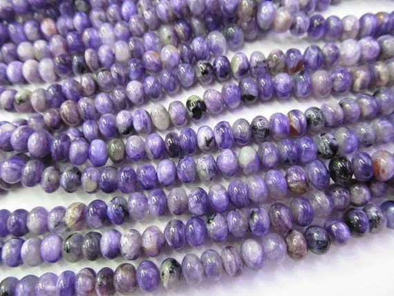 

High quality Natural Charoite gemstone Rondelle wheel Abacus purple loose bead 3x4 4x6 5x8 6x10mm full strand