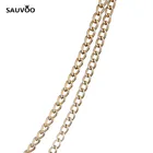 Золотистая металлическая алюминиевая открытая цепочка SAUVOO 5 млот 4*7*1 мм подходит для самостоятельного изготовления ожерелья браслета ювелирных изделий F1649