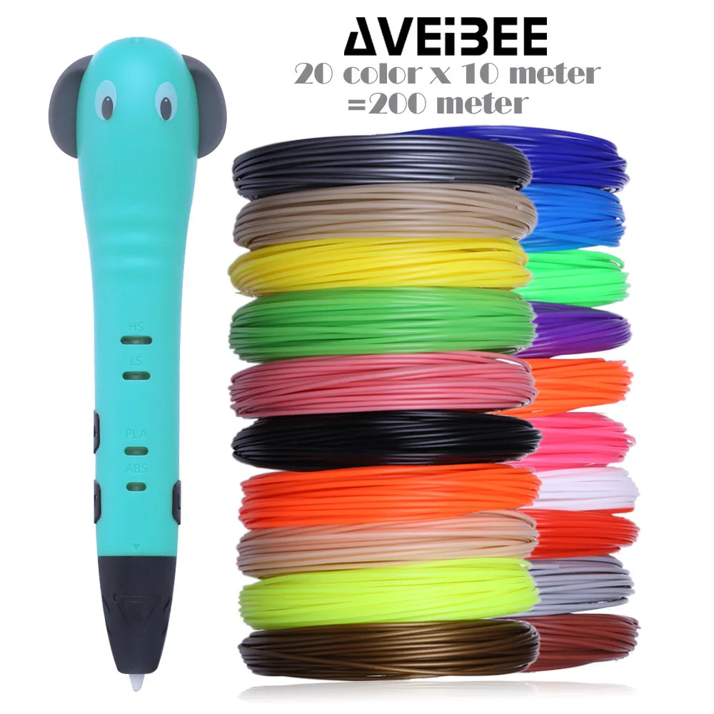 AVEIBEE 3D ручки для печати, 12 В, 3 D ручки для карандашей, 3D ручки для рисования с бесплатной PLA нитью для детей, Обучающие инструменты, игрушки для хобби