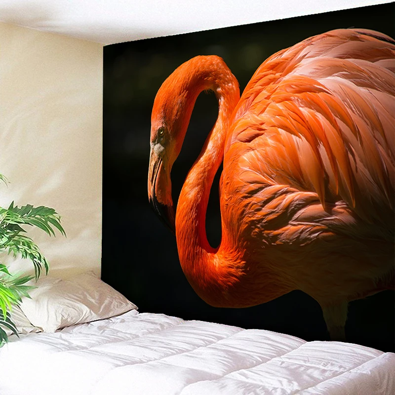 

Wildlife Flamingo Tapestry Wall Hanging 3D Birds Nature Wall Tapestries Animals Baby Chick Decorative Hippie Tapestry Boho Decor