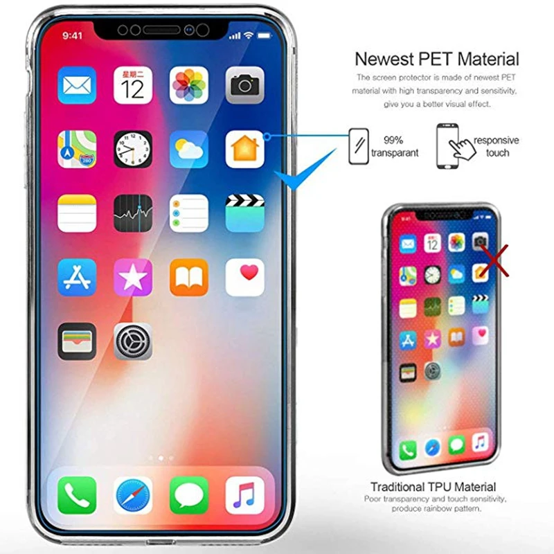 Защитный прозрачный чехол с полным покрытием 360 градусов для iphone XR X 10 XS MAX 6 7 8 6s Plus 5