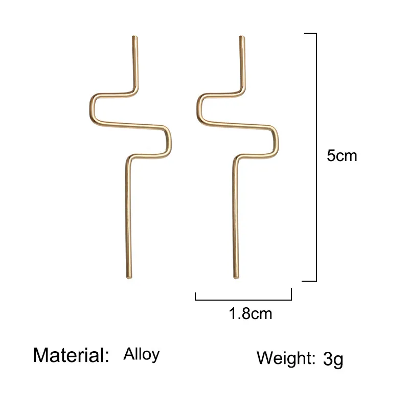Unique Design Gold Silver Earrings Simple Minimalist Korean Style Jewelry Wire Drop For Women Brincos Fashion Gifts | Украшения и