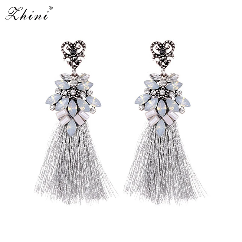 ZHINI для женщин серьги Hyperbole Fashion Sector Красочные кисточки женские подвески Bijoux