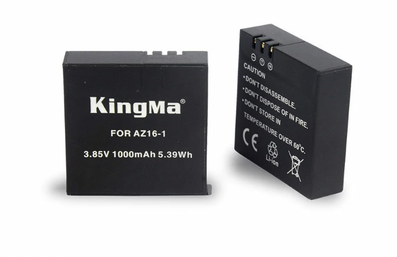Аккумулятор KingMa Xiaomi Yi 4 K, 3 шт., 1000 мА/ч, 3 канала, USB зарядное устройство для XiaoYi 4K II 2 Xiaomi Yi 4k plus yi lite, аксессуары