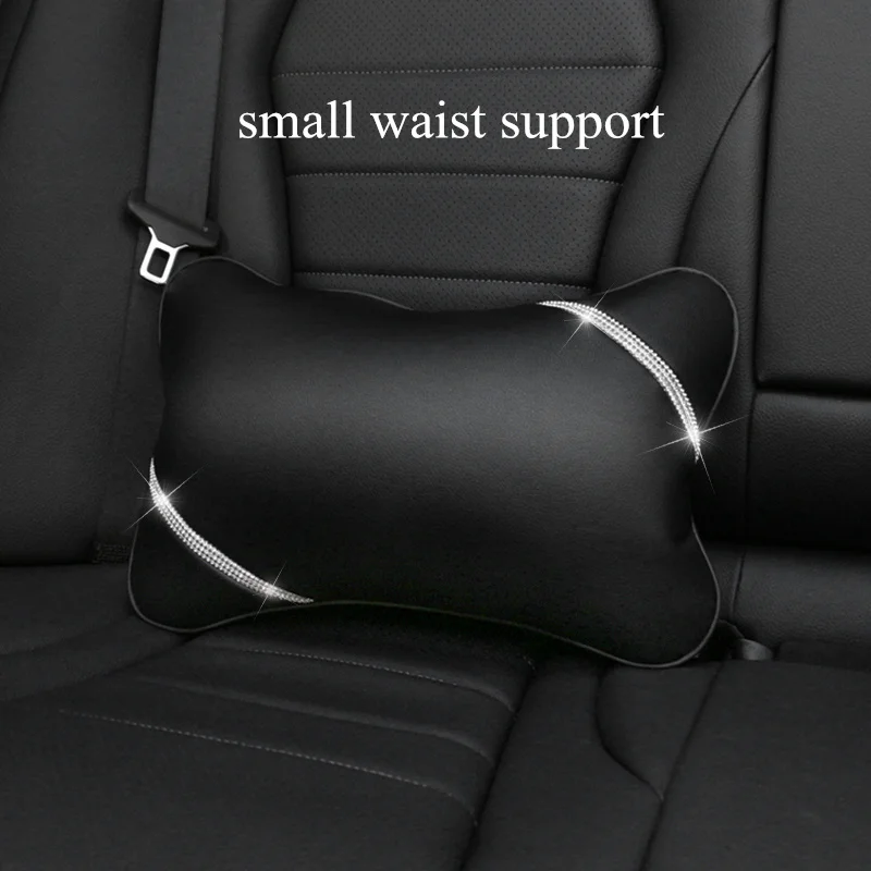 small waist support Шикарный чехол для автомобильного переключения передач, чехол для ремня безопасности, поясная подушка для шеи, чехол для колеса с кристаллами, набор аксессуаров для украшения автомобиля - Название цвета: small waist support