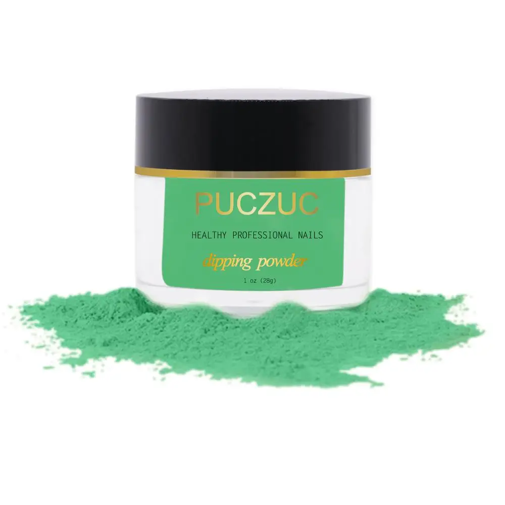 P039-1OZ PUCZUC 1 OZ Full Set Dipping Powder Base Top Coat Kits DIY Dip Nail Powder Manicure Set Brush Saver Powder - Цвет: P039-1OZ