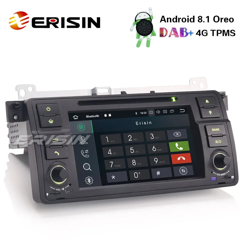 Erisin ES3862B 7 &quotDAB + 4G TPMS DVR Android 8 1 автомобильное радио DVD GPS Satnav для BMW E46|Автомагнитолы| |