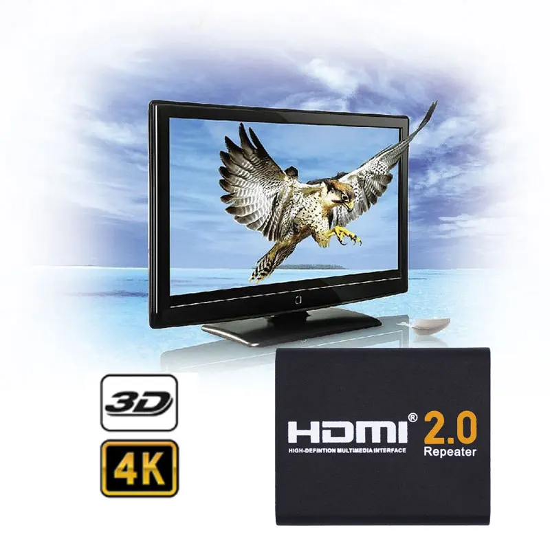 2160P 3D 4K HDMI ретранслятор сигнала расширитель усилитель адаптер по сигналу HDTV 60 метров без потерь передача HDMI Ретранслятор адаптер