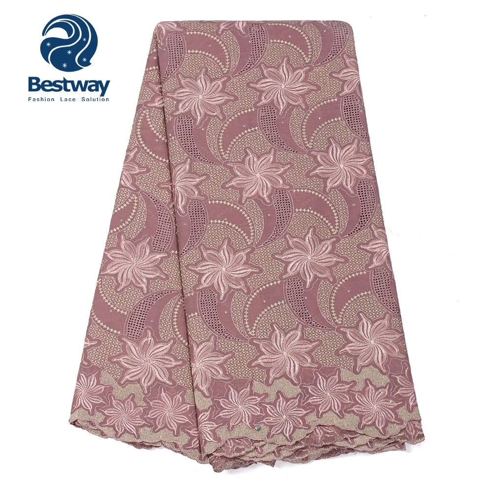 Bestway High Quality Swiss Voile Laces In Switzerland 100% Cotton African Dry Lace Fabric Nigerian Women/Man's | Дом и сад