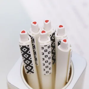 Гелевая ручка с милым красным сердцем, 6 шт., 0,5 мм, шариковые черные цветные ручки, канцелярские принадлежности, офисные и школьные принадлежности, школьные материалы F043