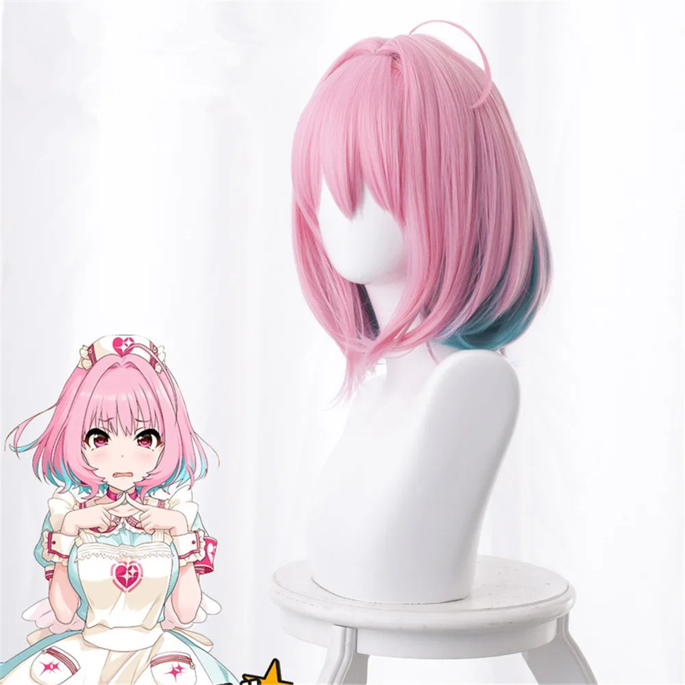 The idolmaster Золушка девушки косплей парики Yumemi Riamu 30 см короткий парик + шапочка для