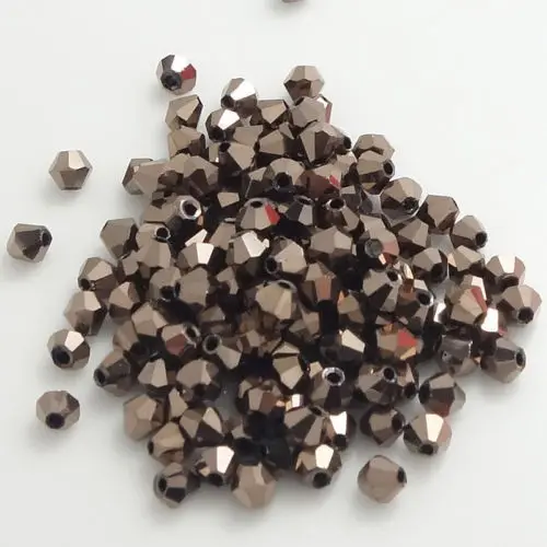 4 мм коричневый покрытие Кристалл бусины Bicone камушки бусинки Rondelle граненые