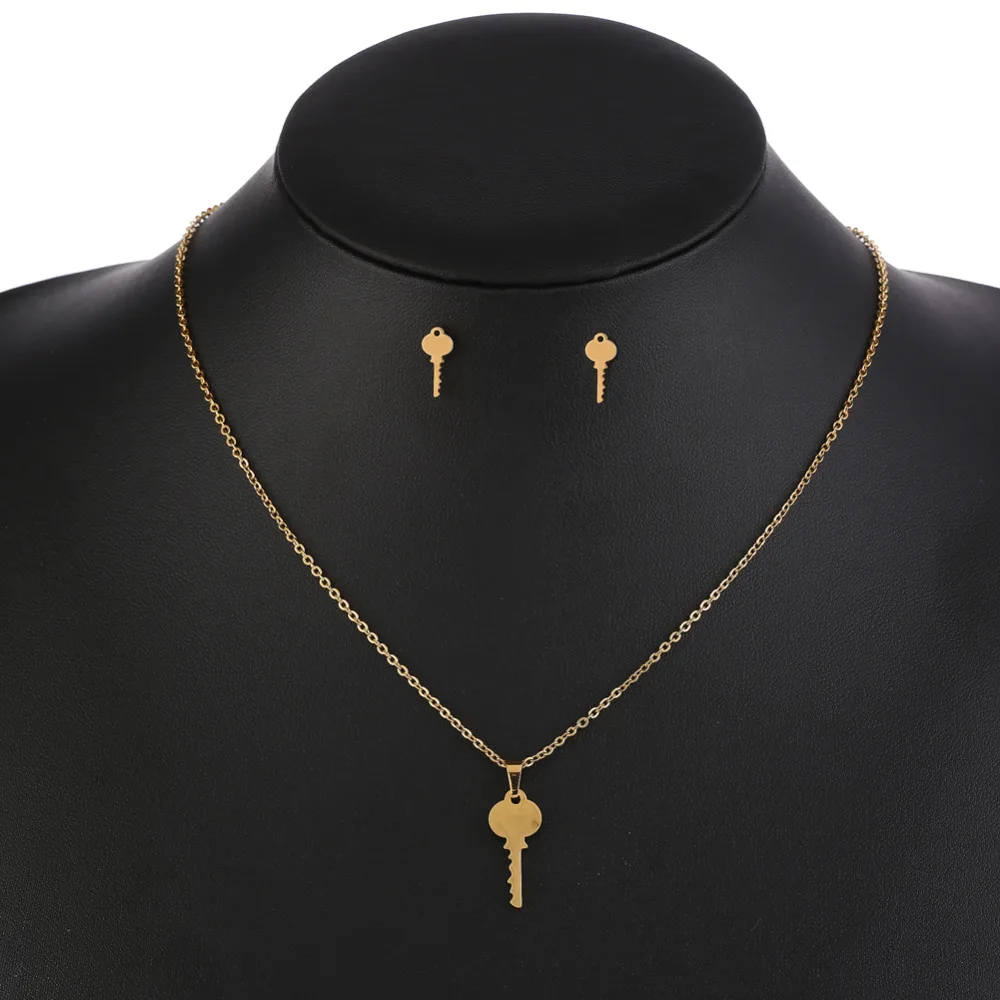 Женский ювелирный комплект из колье и серёг нержавеющей стали|necklace with earrings|jewelry