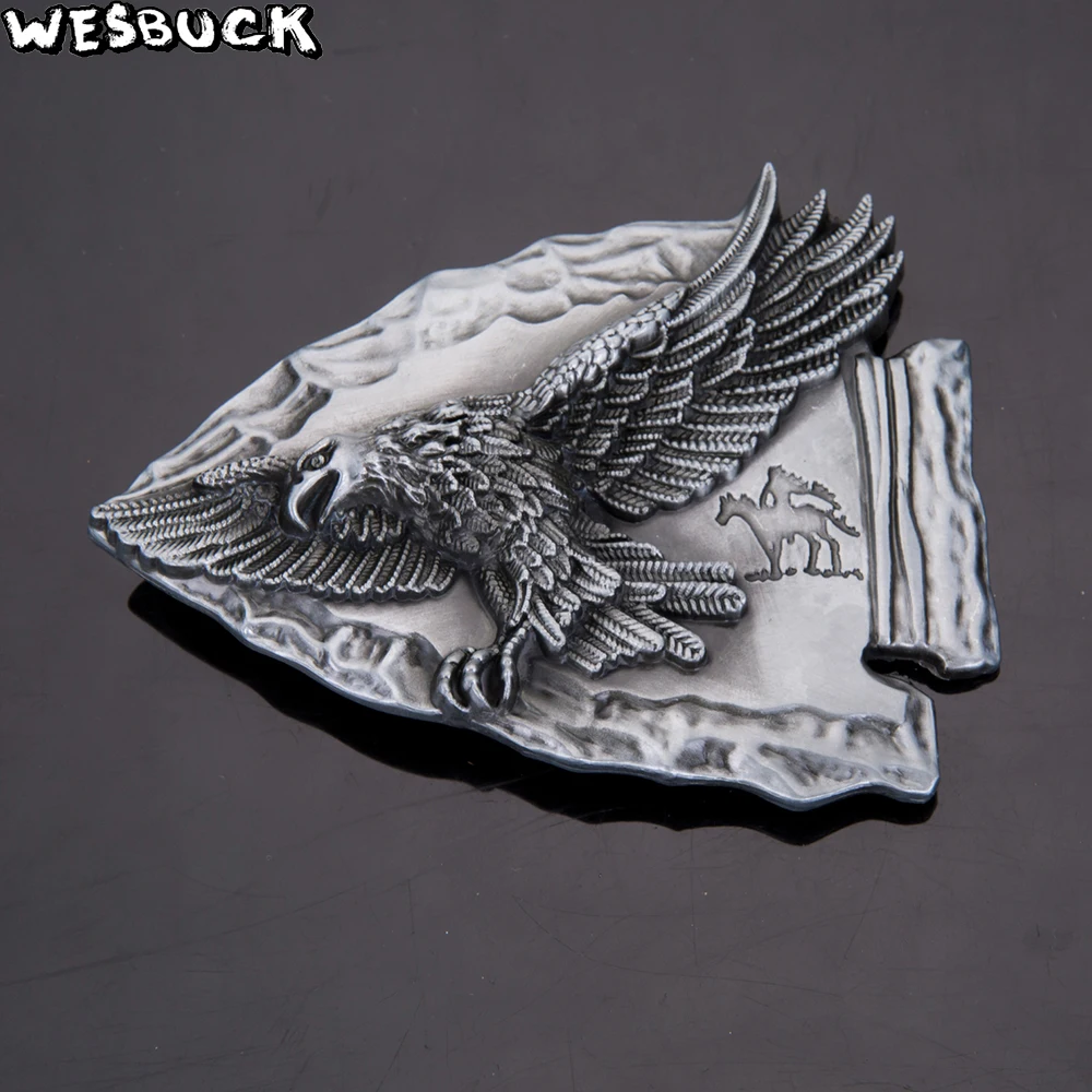 5 Pcs MOQ WesBuck марку Fish Форма с рисунком орла пряжки ремня Western Buckles металла в