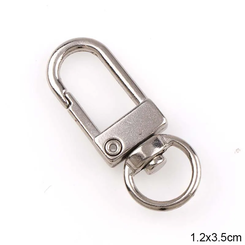 Rhodium plated 5 шт. металлический держатель для ключей Поворотный Триггер карабин застежка защелкивающийся крючок Брелок Кольца для DIY ремесло открытый рюкзак сумка Запчасти - Цвет: Rhodium plated