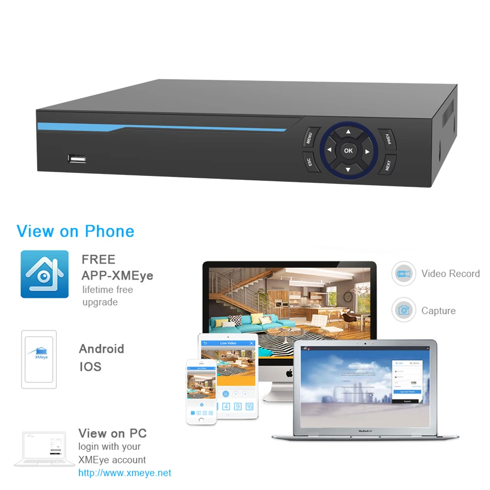 Комплект системы видеонаблюдения YiiSPO POE IP камера 720P 1080P уличная