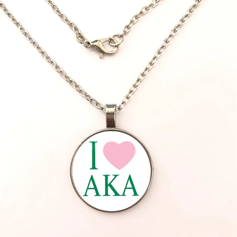 Женское ожерелье с подвеской Kap Alpha Sorority розовое и зеленое дизайнерское украшение
