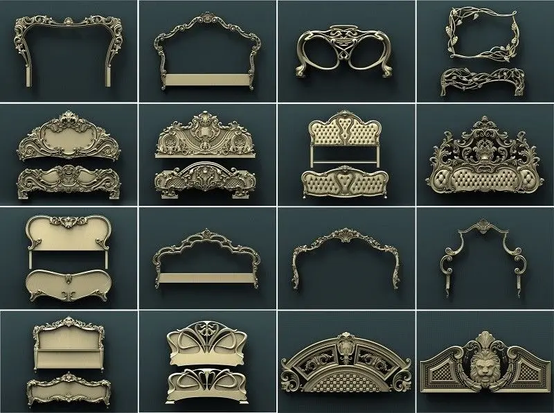 68 шт. кровать 3d STL модель, рельеф для ЧПУ маршрутизатор Aspire Artcam_ кровати