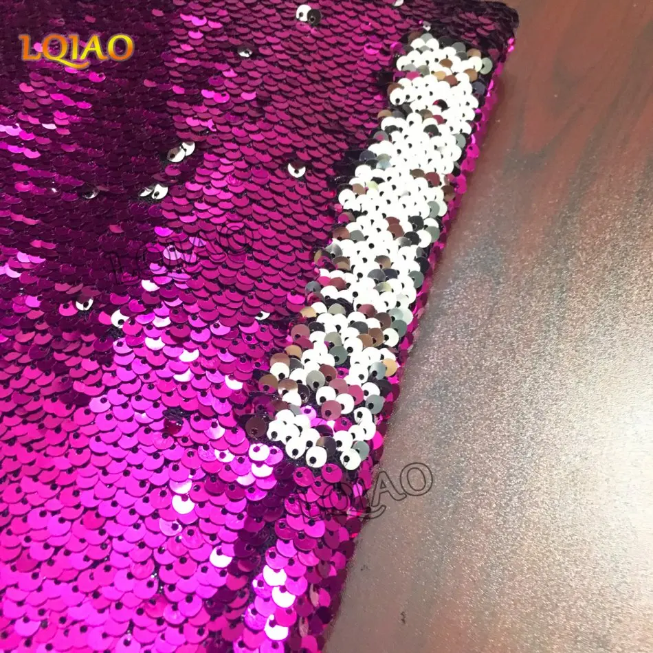 Реверсивный блесток Ткань Русалка Рыба Весы двухсторонней стрейч спандекс для DIY