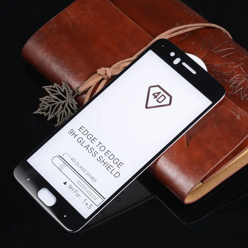 5D полное покрытие закаленное Стекло для OnePlus 5 чехол круглый изогнутый край Экран