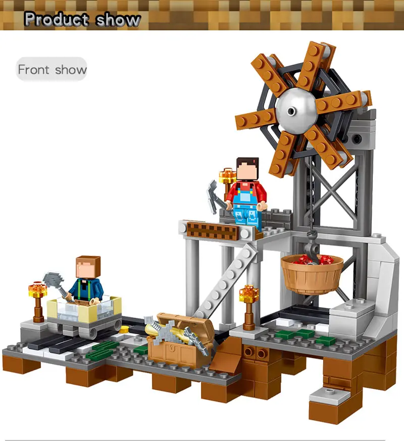 261 шт. мой мир модель Minecraft Строительные блоки шахтное Оборудование совместимо с