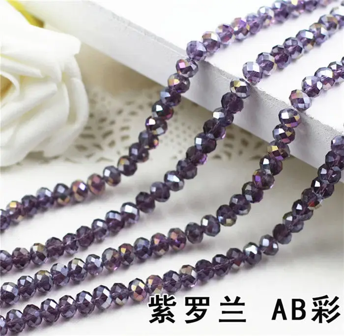 

DIY Jewelry Faceted 700pcs # 5040 6x8mm Rondelle Glass Crystal Beads Purple AB