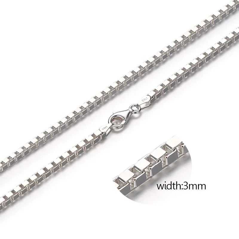 Цепочка из серебра 925 пробы для мужчин и женщин ожерелье натурального чистого с