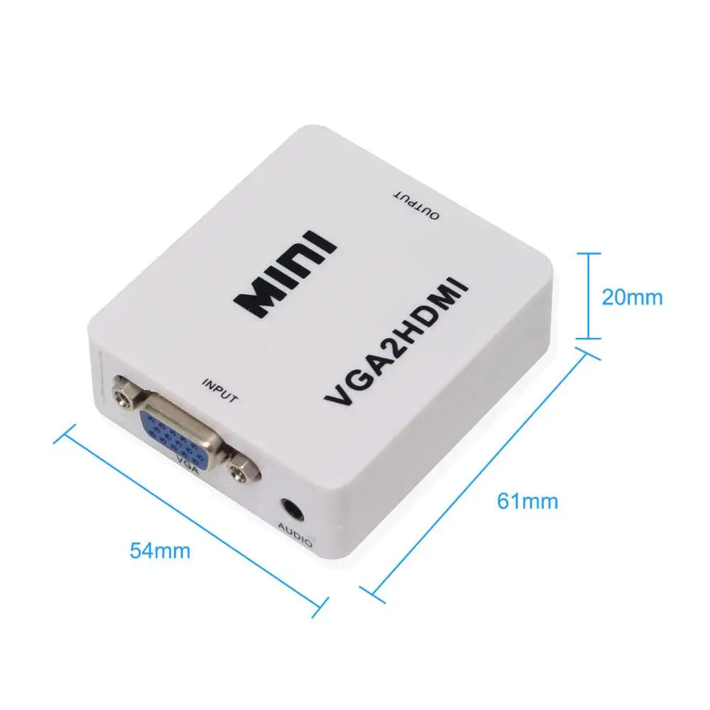 Переходник VGA HDMI мама с аудиокабелями VGA2HDMI 1080P для проектора HDTV ПК PS3 ноутбука на