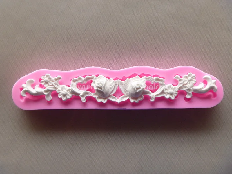 

ANGRLY 16.6*3.5*1cm Bake Tool Factory Shop ,rose Design Cake Silicone Fondant Mold for Cake Decorating Tools Silicone Christmas