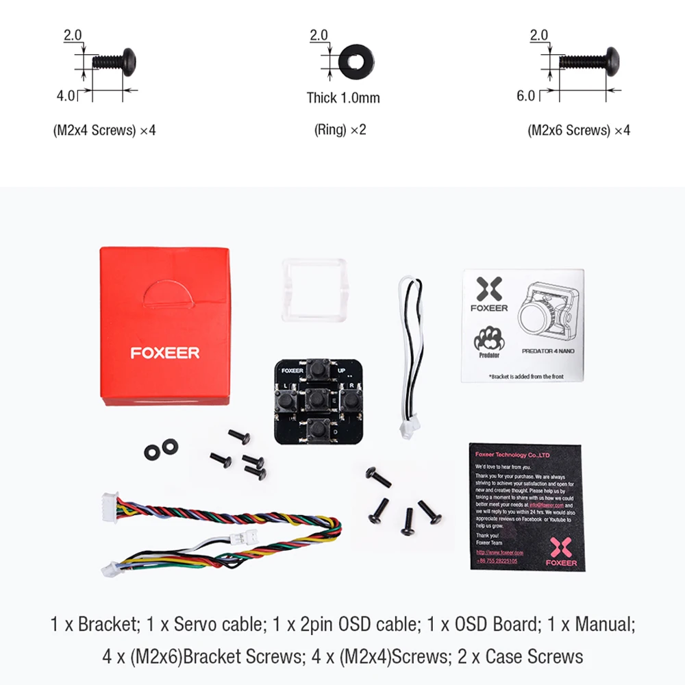 Foxeer Nano Predator 4 гоночная FPV камера Super WDR 4ms задержка 1000TVL OSD 4:3 16:9 NTSC PAL для