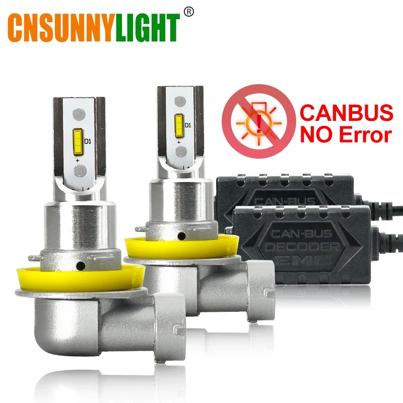 CNSUNNYLIGHT CANBUS светодиодный H11/H8/H9 9005 9006 автомобильные фары без ошибок 2400Lm 3000K 6000K 8000K 24 W/Pair HB3 HB4 автомобильная противотуманная фара