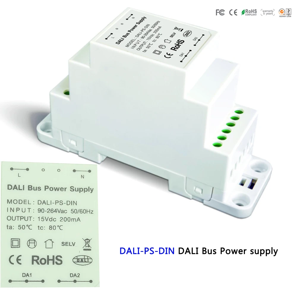 Ltech Dali автобус Мощность блока питания (DIN рельс) DALI-PS-DIN 100-240VAC 50/60Hz вход переменного
