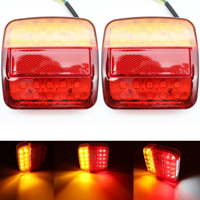 2 шт. 12V грузовик с прицепом караван 26LED хвост светильник указатель поворота Стоп лампы подсветки номерного знака светильник заднего хода