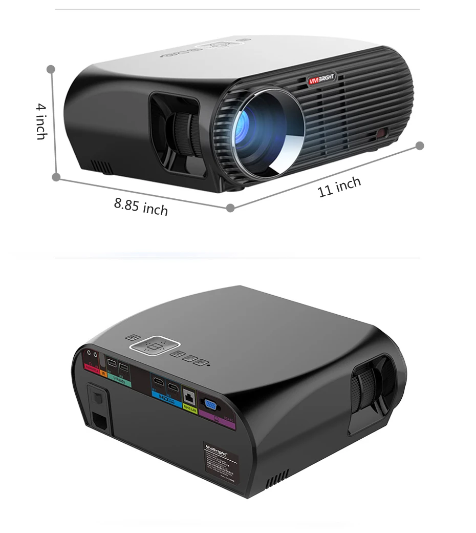 VIVIBRIGHT светодиодный проектор GP100 UP Android 6 0 разрешение 1280x800 3200 люмен встроенный wifi