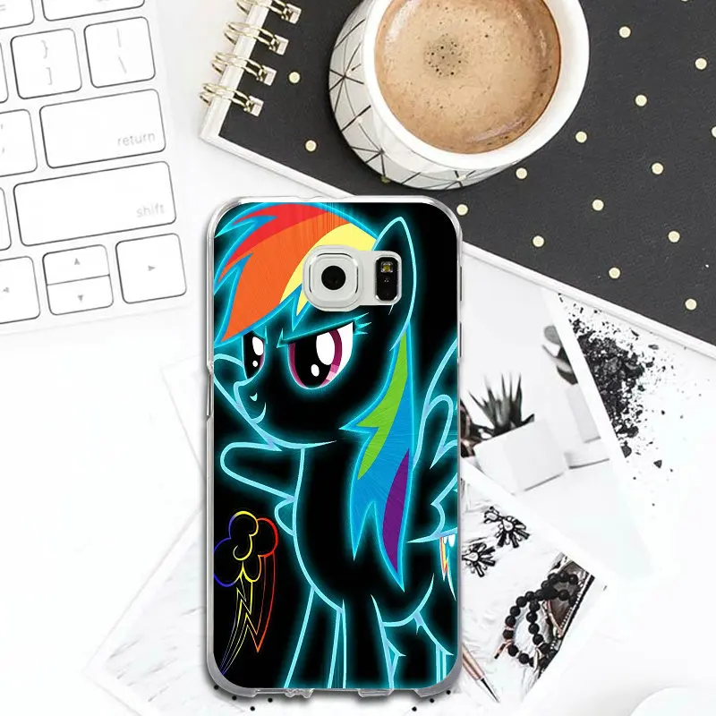 Slim Soft Mobile Phone Bags Cases for Samsung Galaxy S2 S4 S5 S6 S7 S8 S9 Edge Plus Note 2 3 4 5 8 Pink My Little Pony Rainbow |