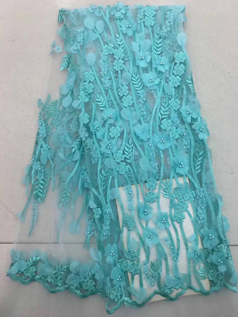 Golg Yellow Small Flower African Bridal Lace Fabric 2018 High Quality Material 3D French Applique For Nigerian Dress | Дом и сад